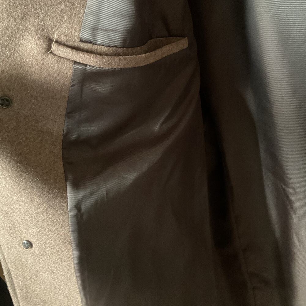 H&M Brown Wool Blend Overcoat Men’s Long Coat Button Front Size XL Classic - Picture 10 of 10